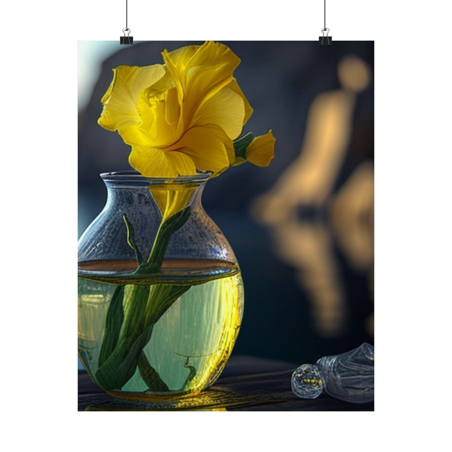 Premium Matte Vertical Posters Yellow Gladiolus glass 3