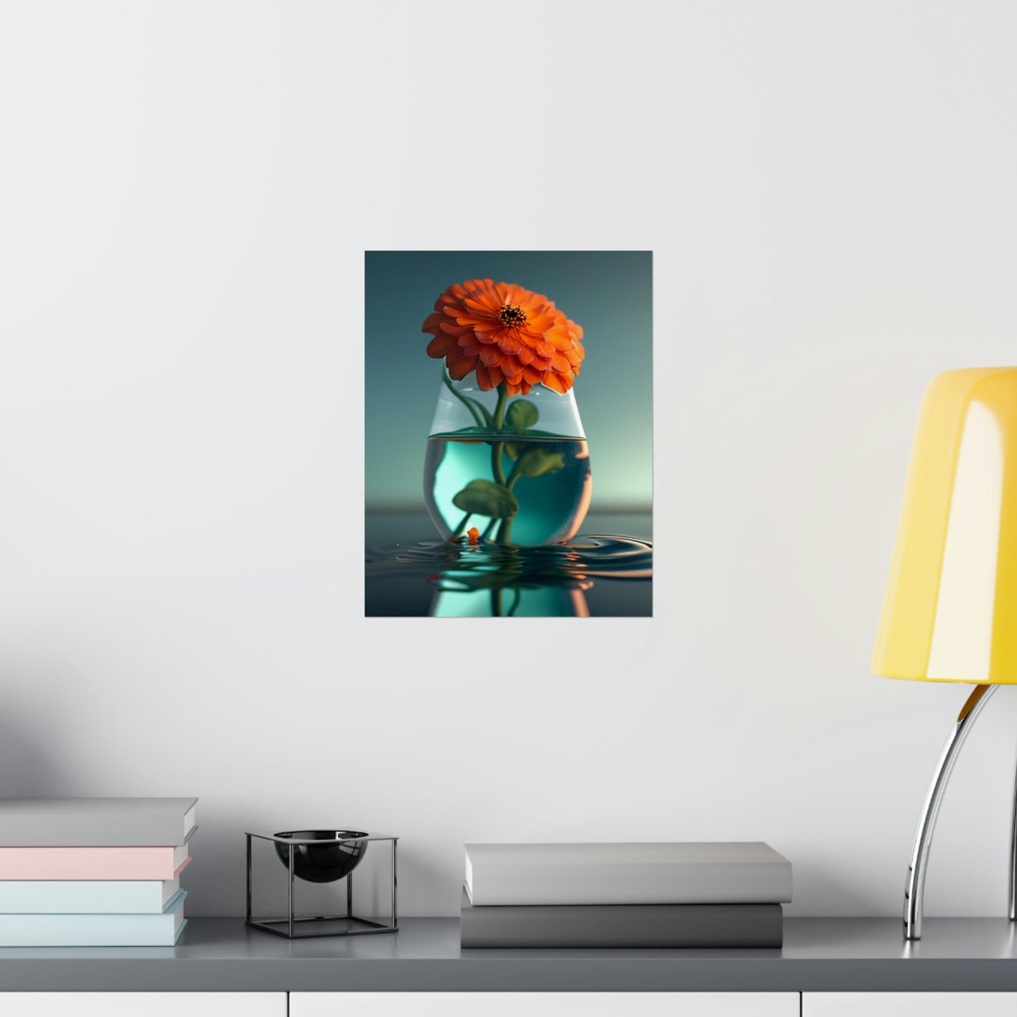 Premium Matte Vertical Posters Orange Zinnia 1