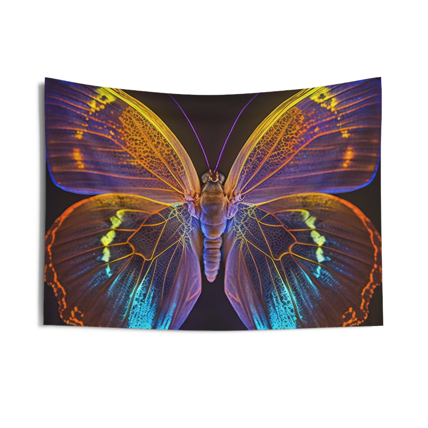 Indoor Wall Tapestries Neon Butterfly Flair 2