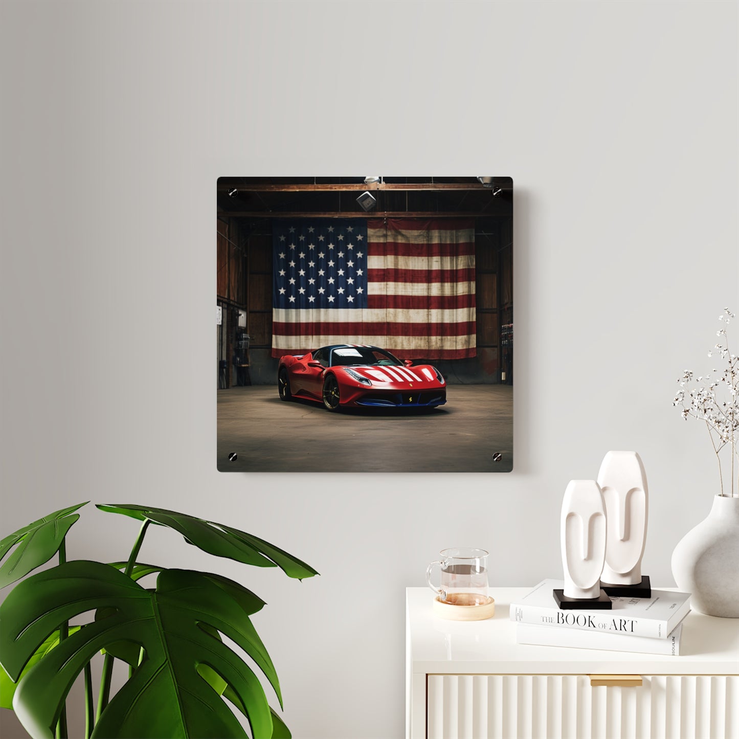 Acrylic Wall Art Panels American Flag Farrari 4