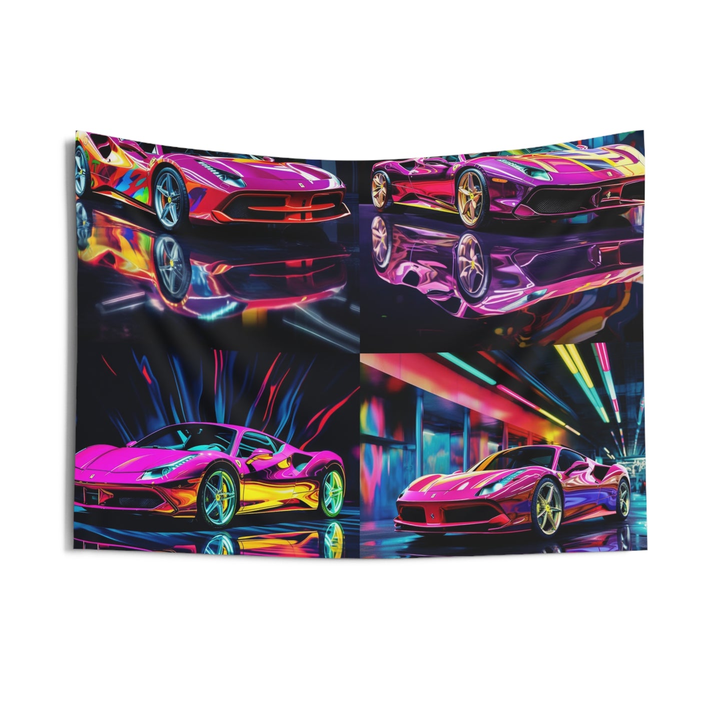 Indoor Wall Tapestries Pink Macro Ferrari 5