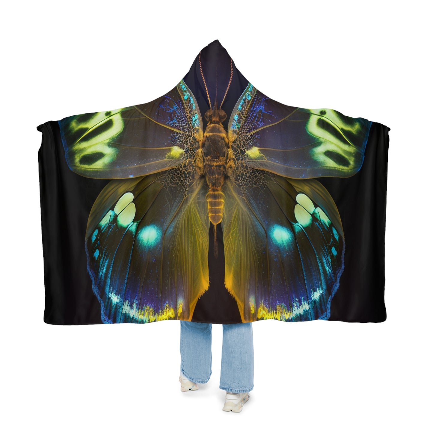 Snuggle Hooded Blanket Neon Hue Butterfly 1