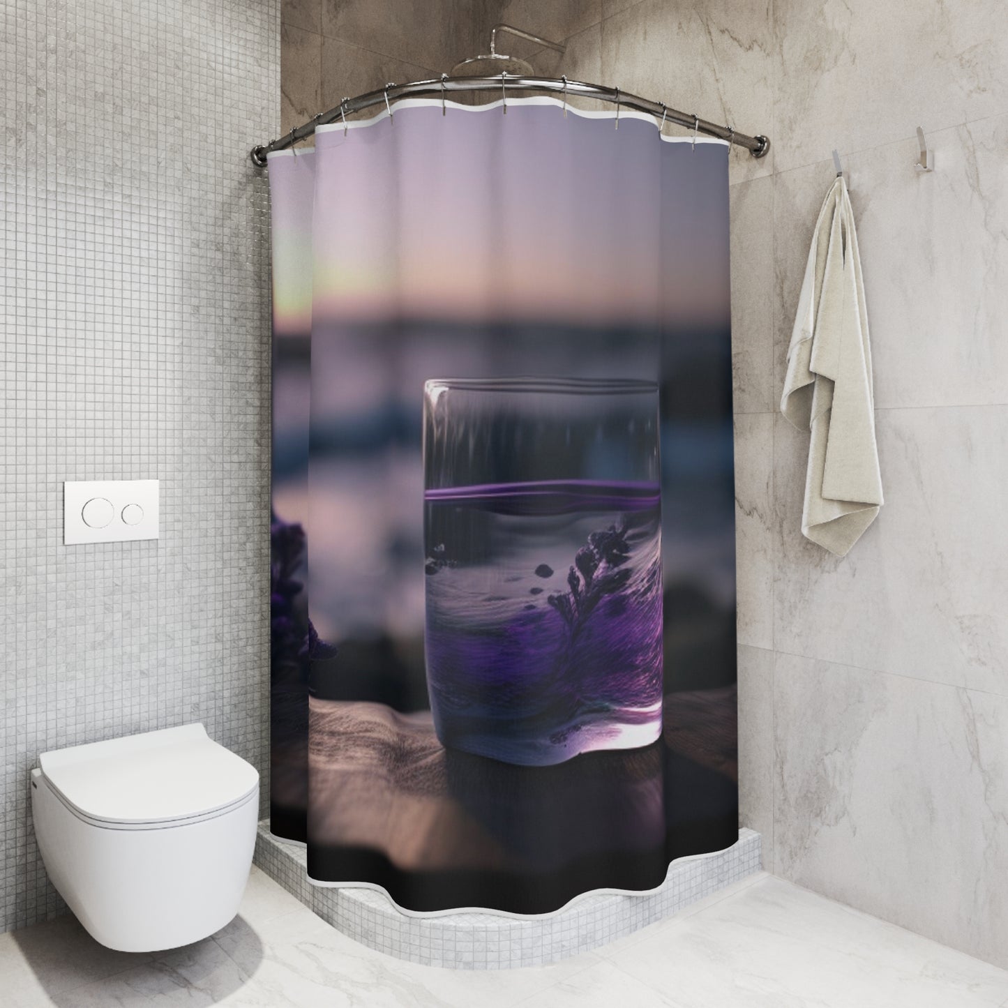 Polyester Shower Curtain Lavender in a vase 4