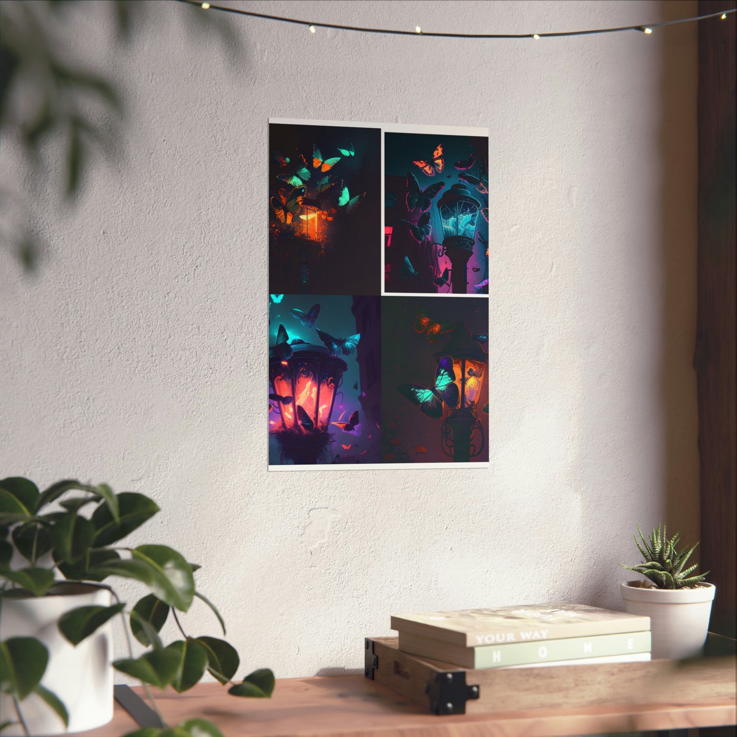 Premium Matte Vertical Posters Street Light Butterfly 5