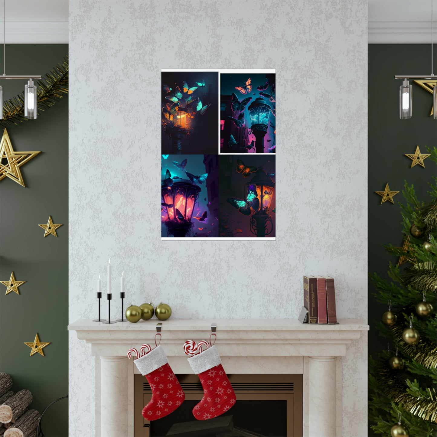 Premium Matte Vertical Posters Street Light Butterfly 5