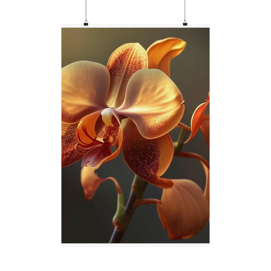 Premium Matte Vertical Posters Orange Orchid 1