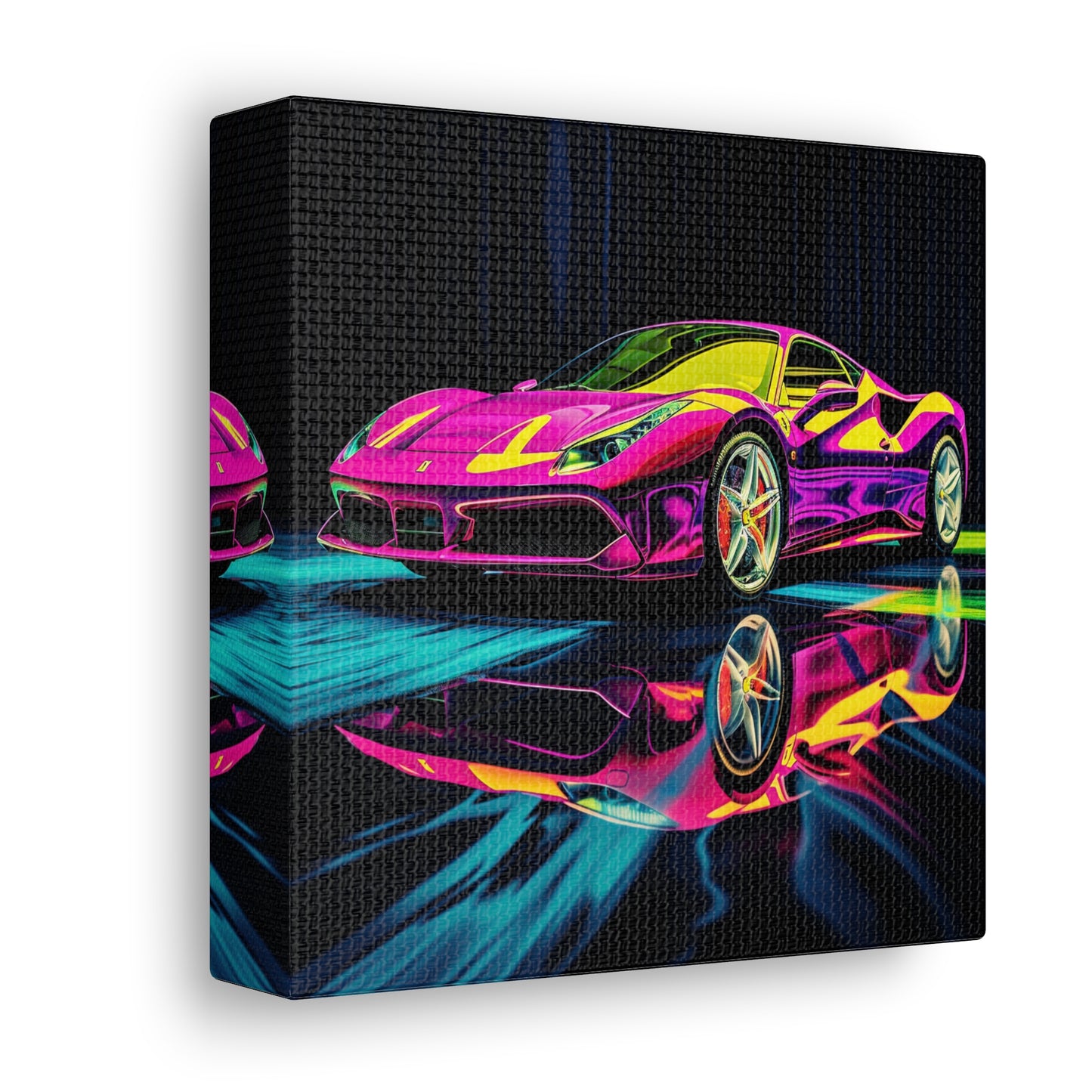 Canvas Gallery Wraps Pink Ferrari Macro 3