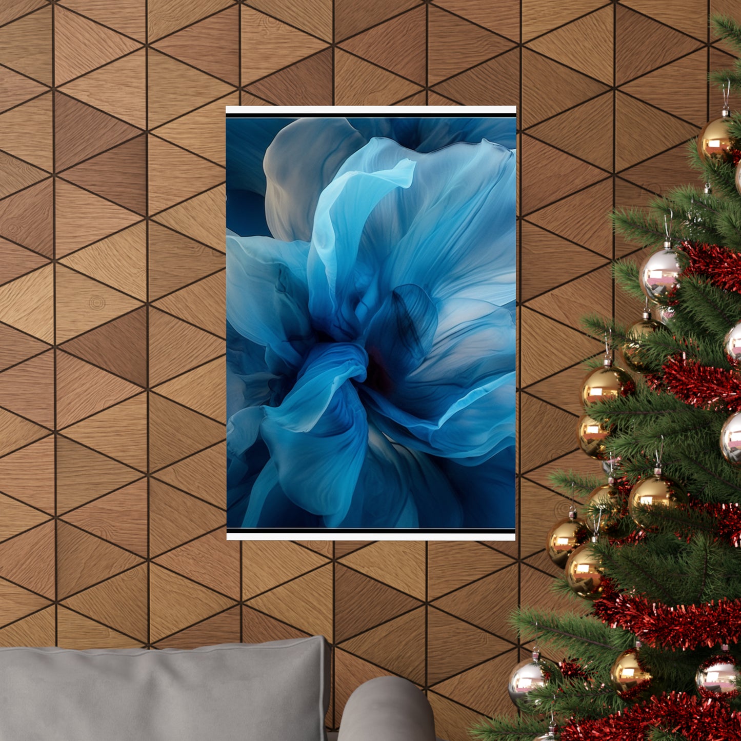 Premium Matte Vertical Posters Blue Tluip Abstract 2