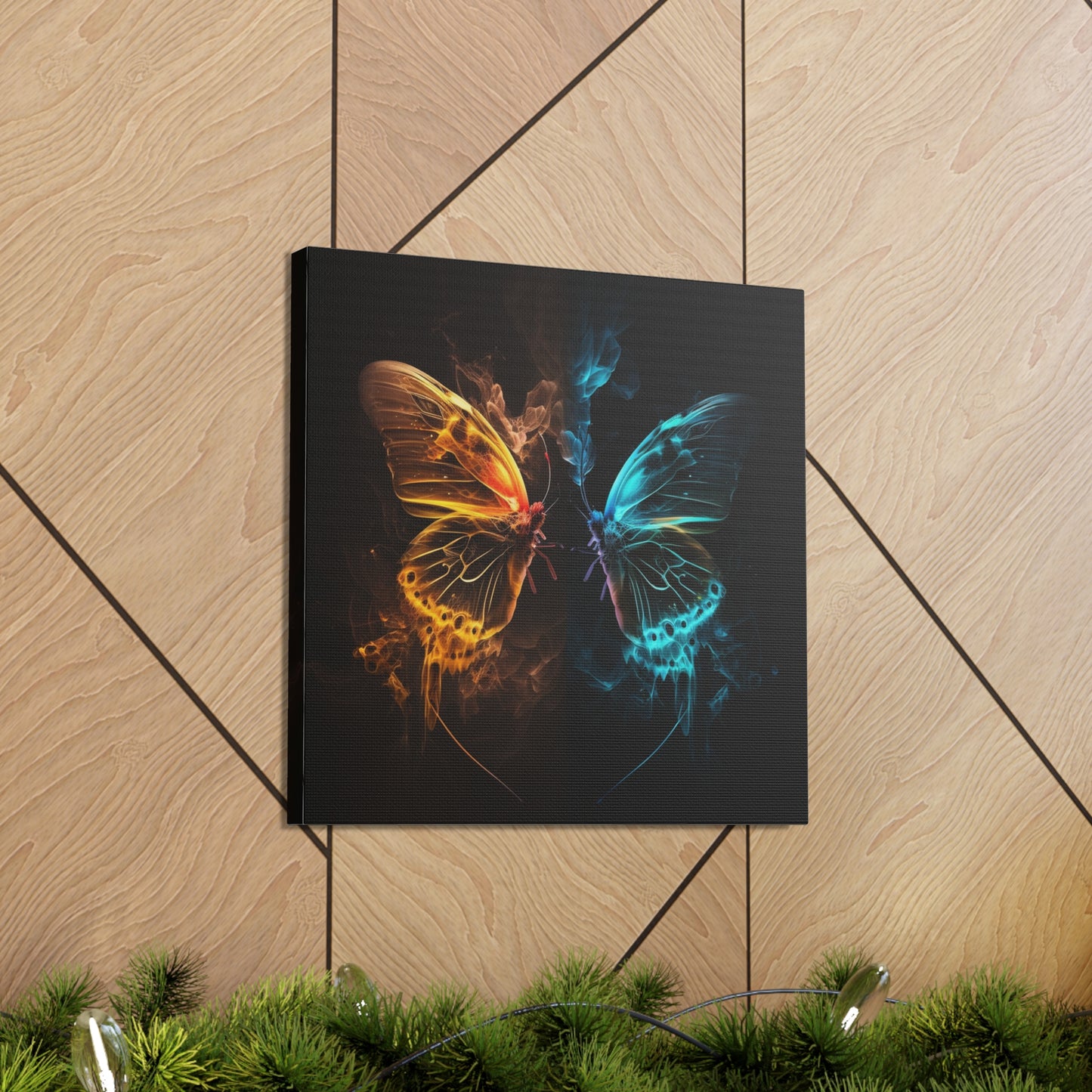 Canvas Gallery Wraps Kiss Neon Butterfly 8