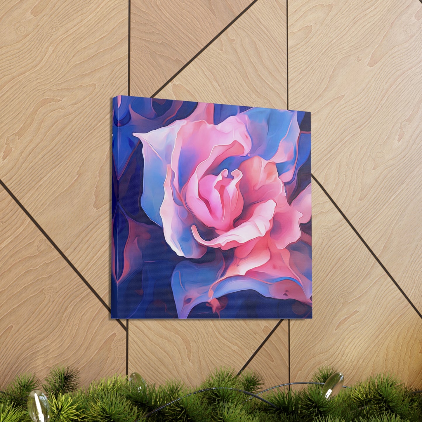 Canvas Gallery Wraps Pink & Blue Tulip Rose 1