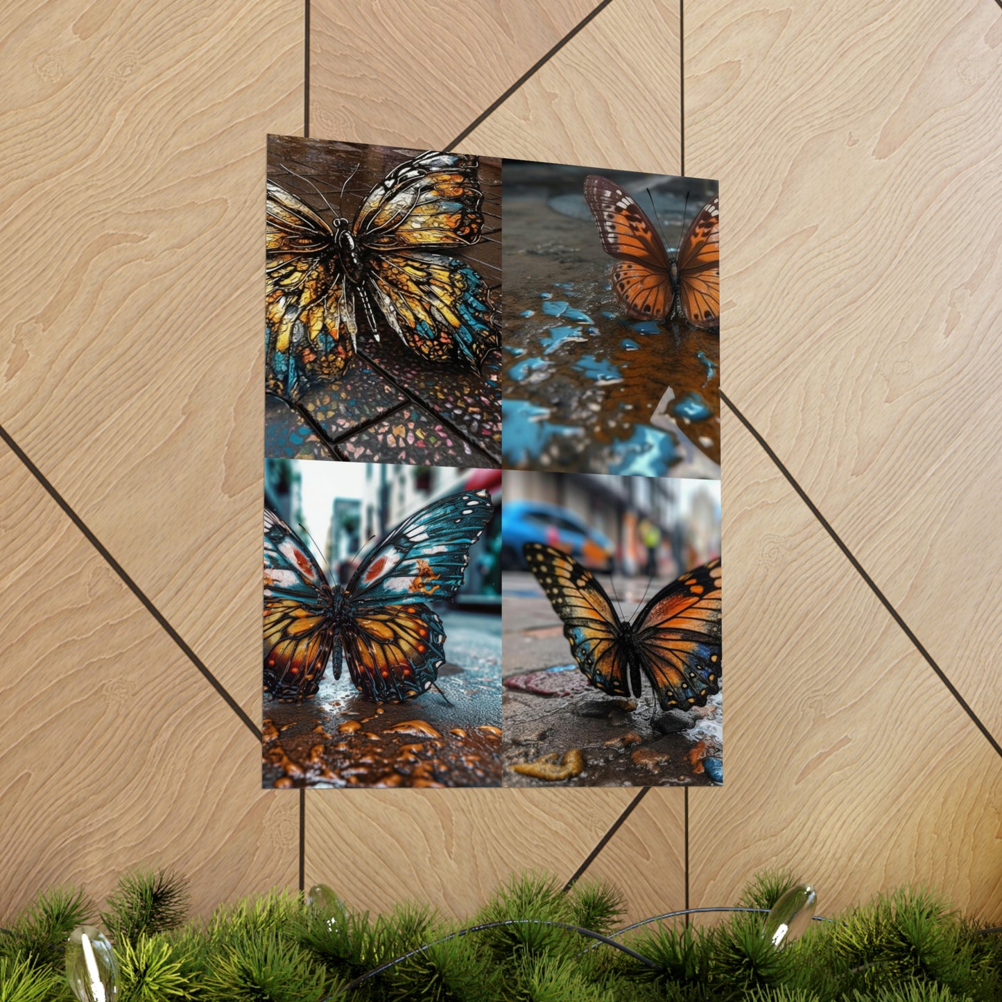 Premium Matte Vertical Posters Water Butterfly Street 5