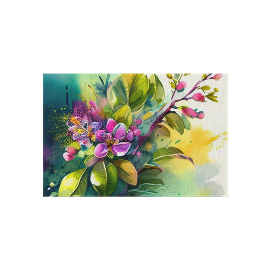 Outdoor Rug  Mother Nature Bright Spring Colors Realistic Watercolor 1