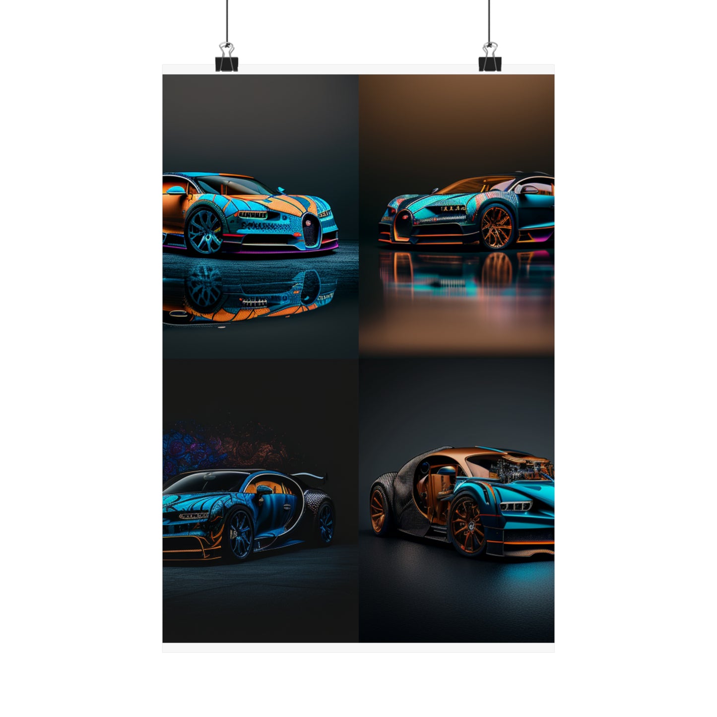 Premium Matte Vertical Posters Bugatti Blue 5