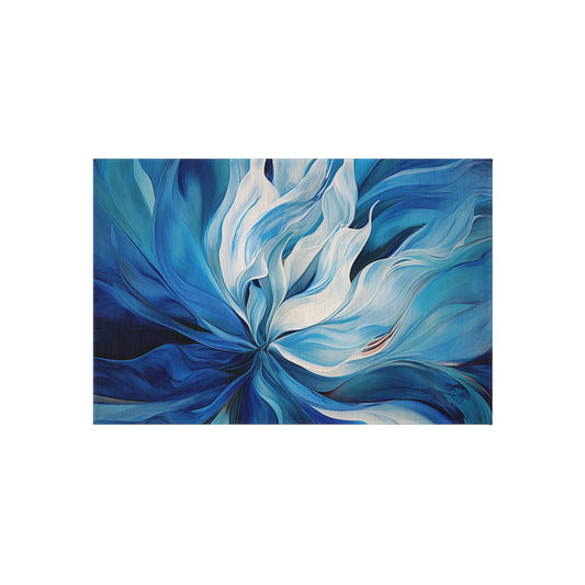 Outdoor Rug  Blue Tluip Abstract 1