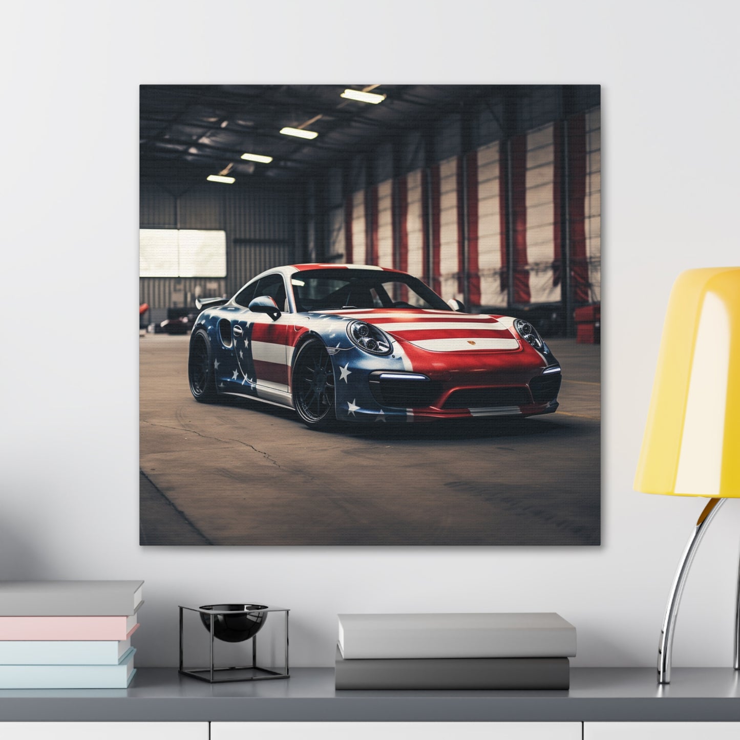 Canvas Gallery Wraps American Flag Porsche 2