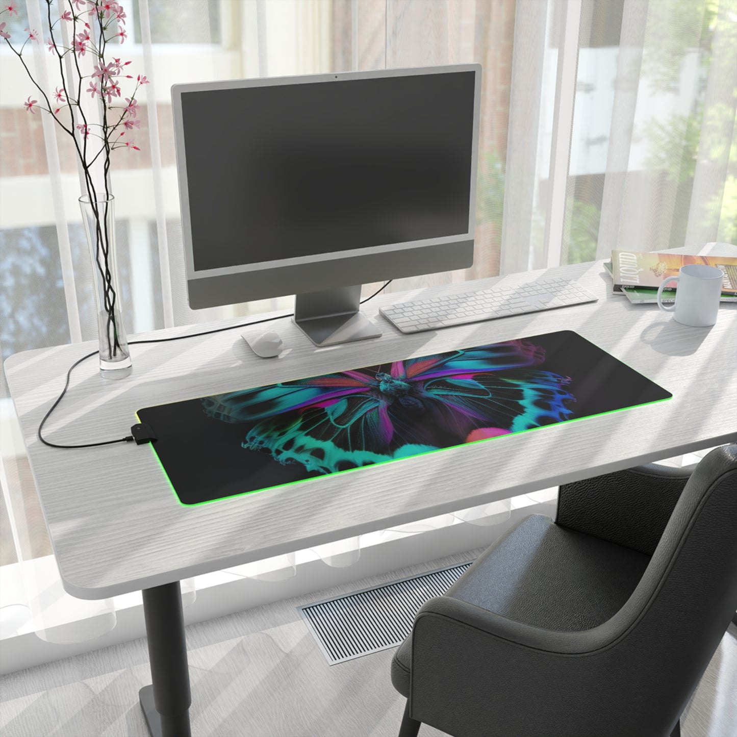 LED Gaming Mouse Pad Neon Butterfly Fusion 2