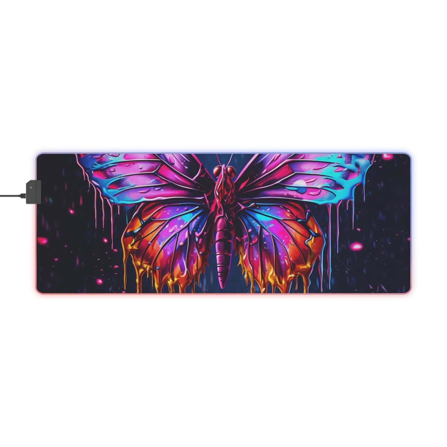 LED Gaming Mouse Pad Pink Butterfly Flair 2