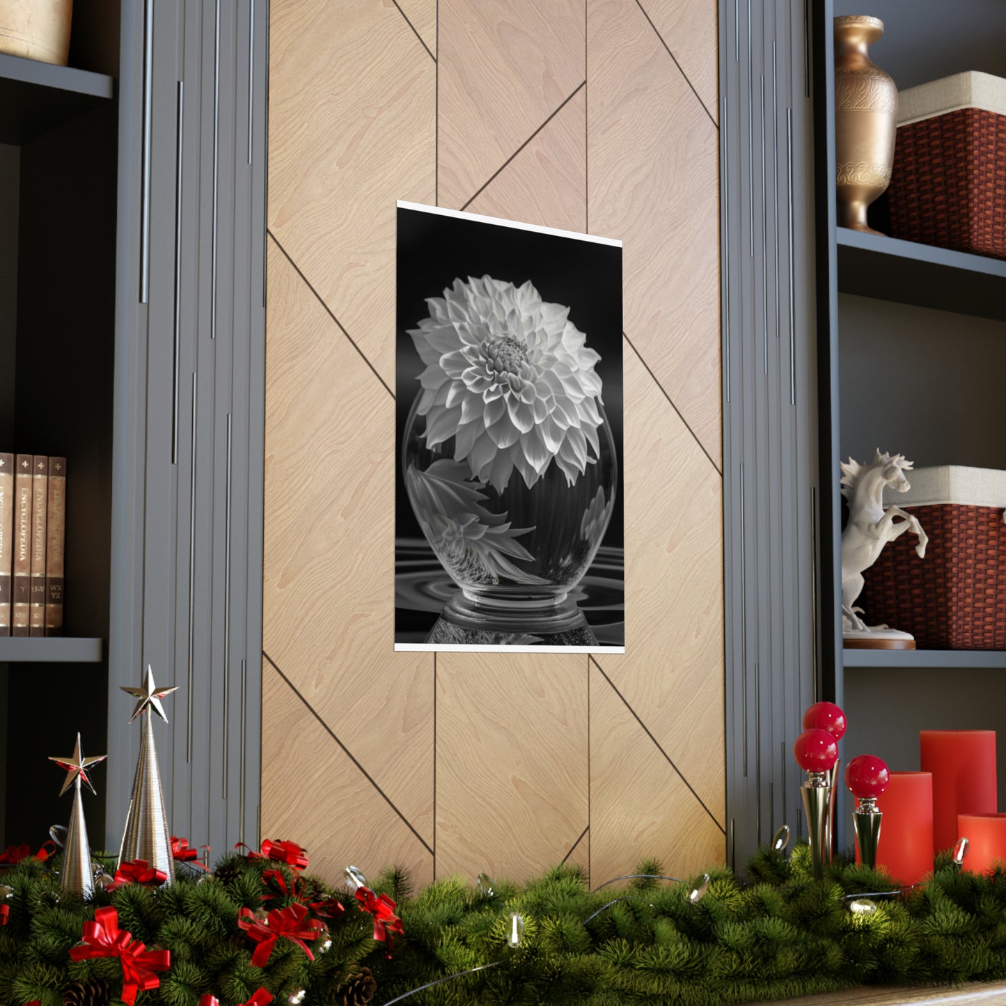 Premium Matte Vertical Posters White Dahlia 1