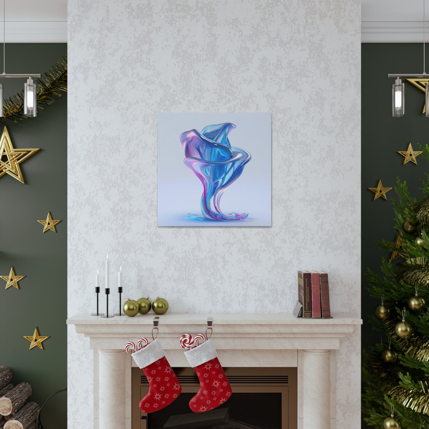 Canvas Gallery Wraps Pink & Blue Tulip Rose 2