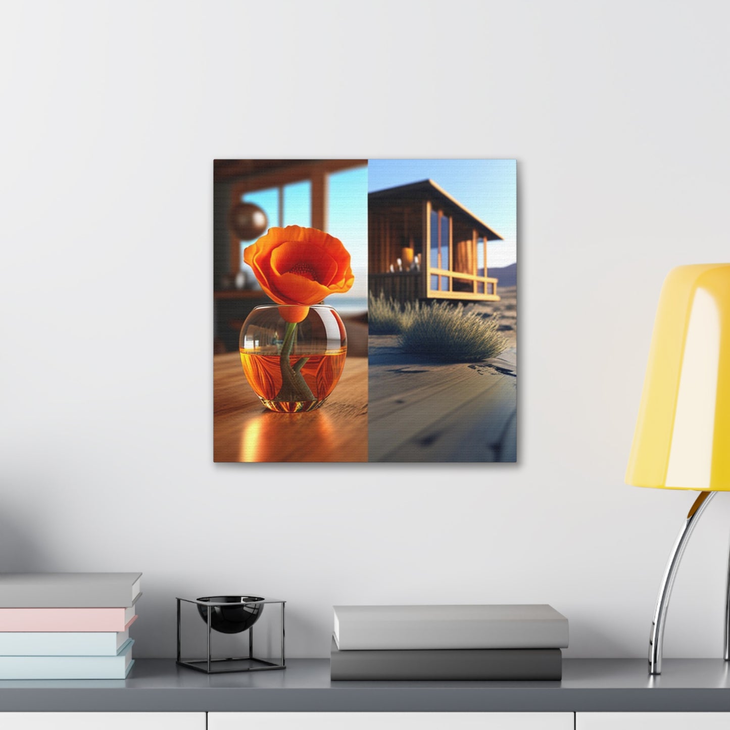 Canvas Gallery Wraps Poppy in a Glass Vase 3