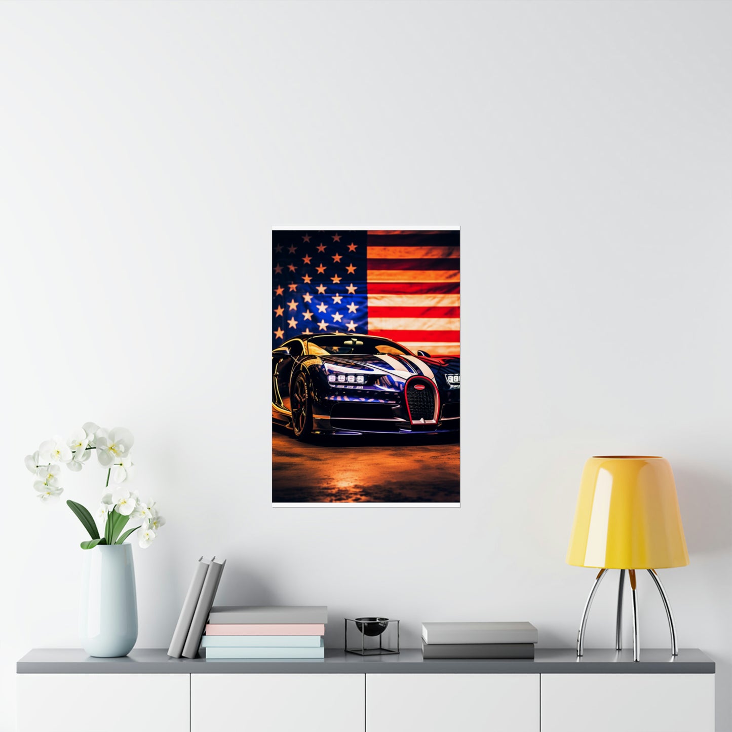 Premium Matte Vertical Posters Macro Bugatti American Flag 4