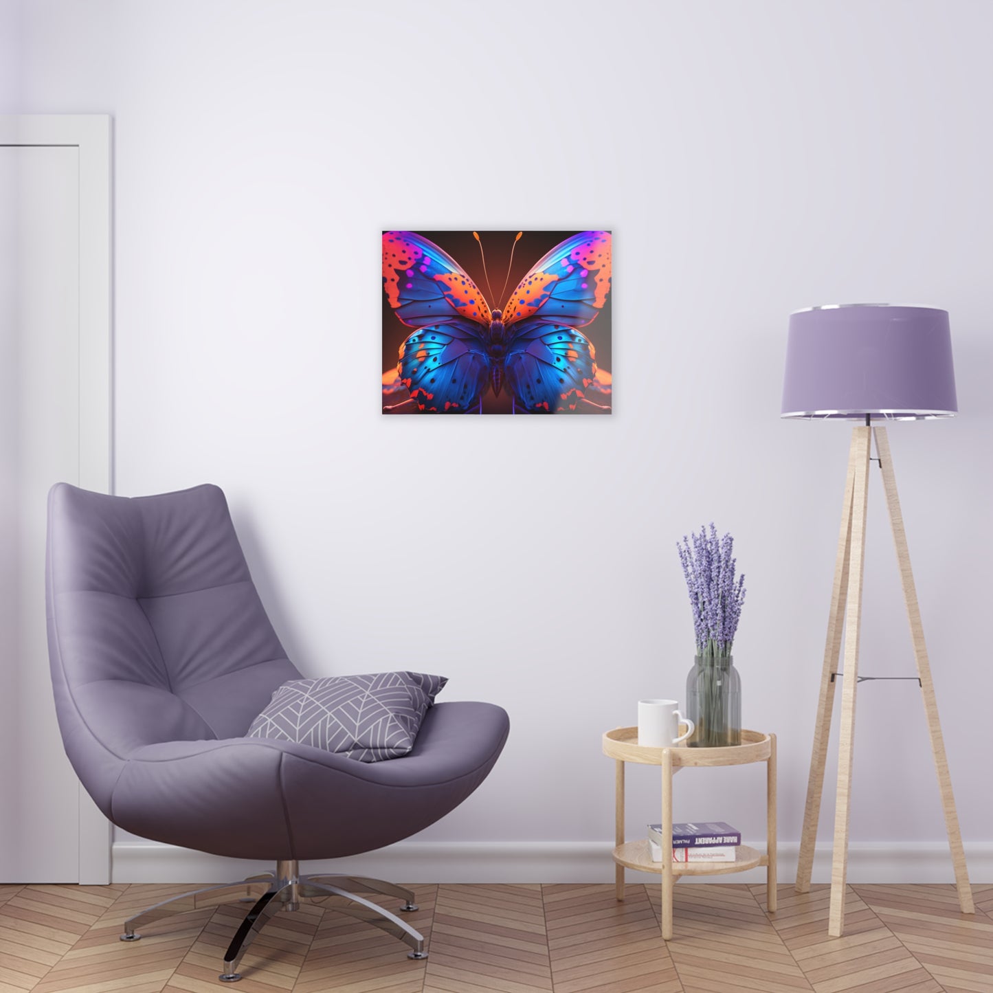 Acrylic Prints Neon Butterfly Macro 3