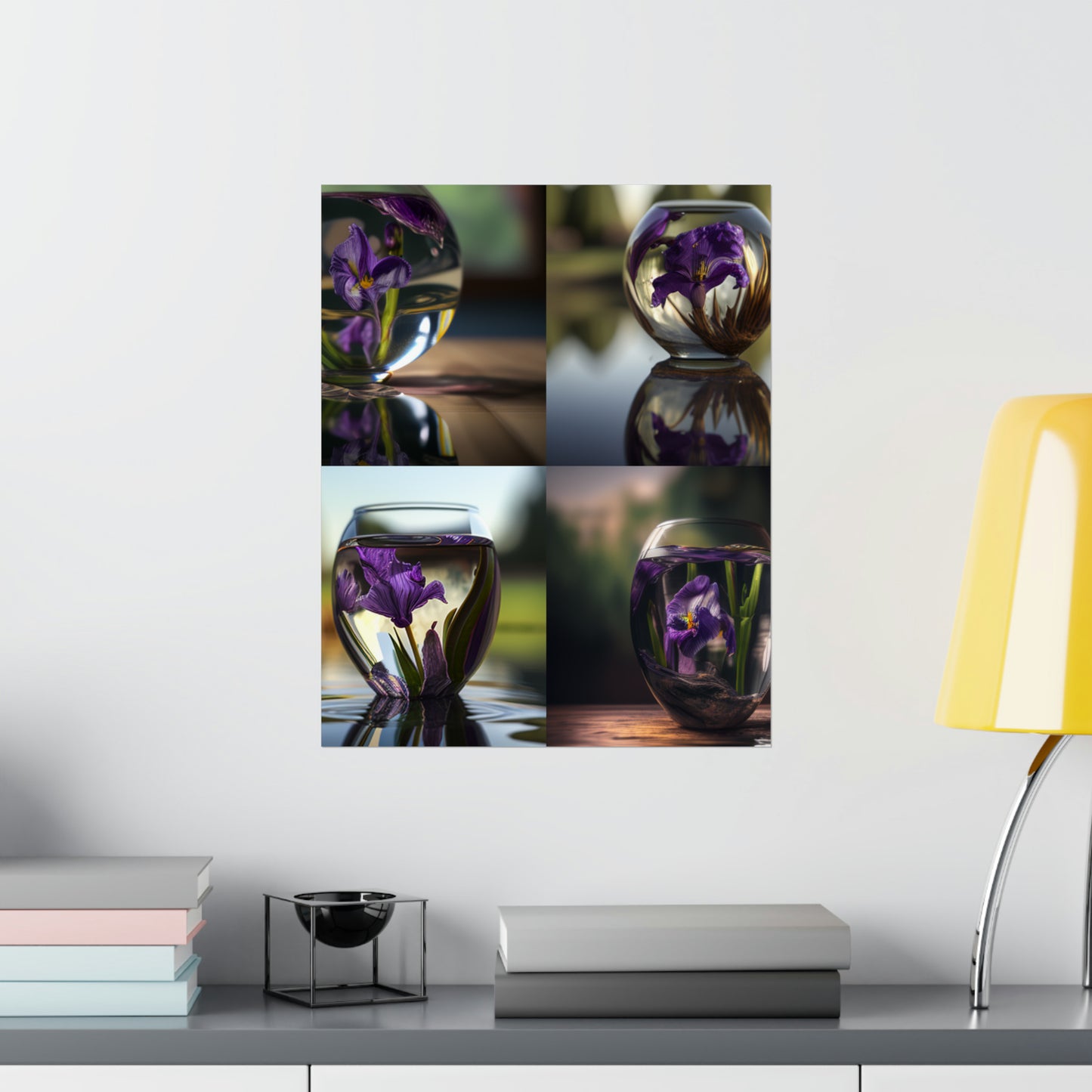 Premium Matte Vertical Posters Purple Iris in a vase 5