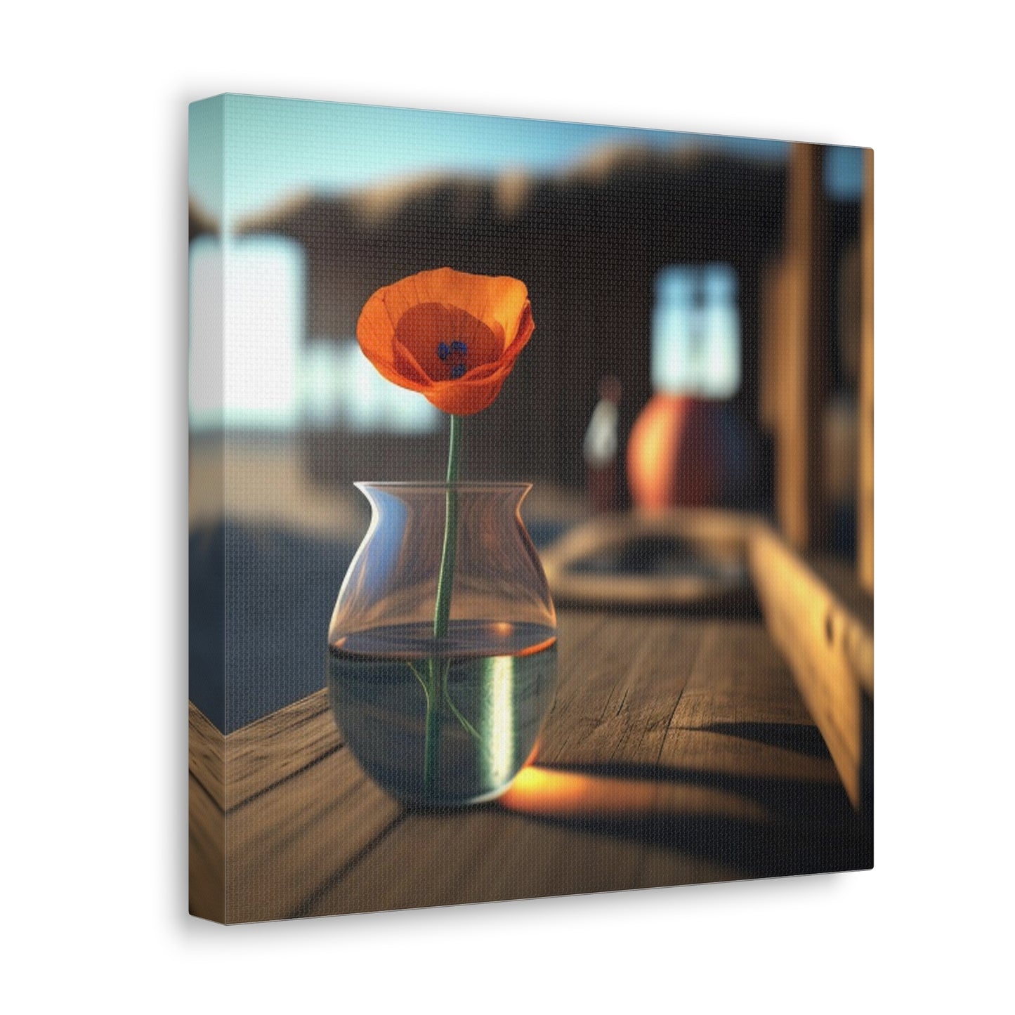 Canvas Gallery Wraps Poppy in a Glass Vase 2