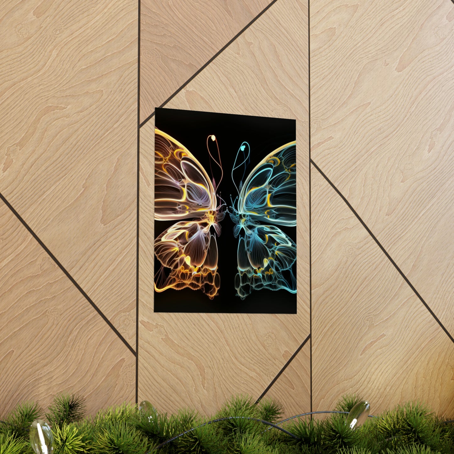 Premium Matte Vertical Posters Neon Glo Butterfly 3