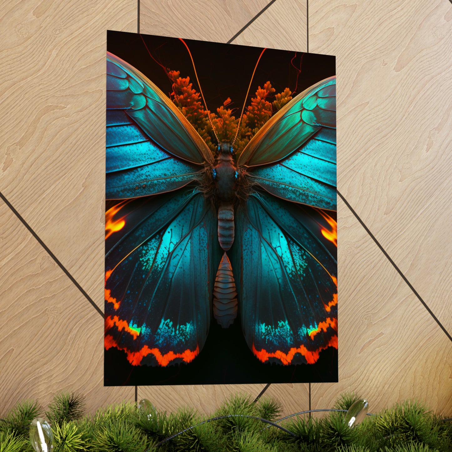 Premium Matte Vertical Posters Neon Butterfly Flair 3