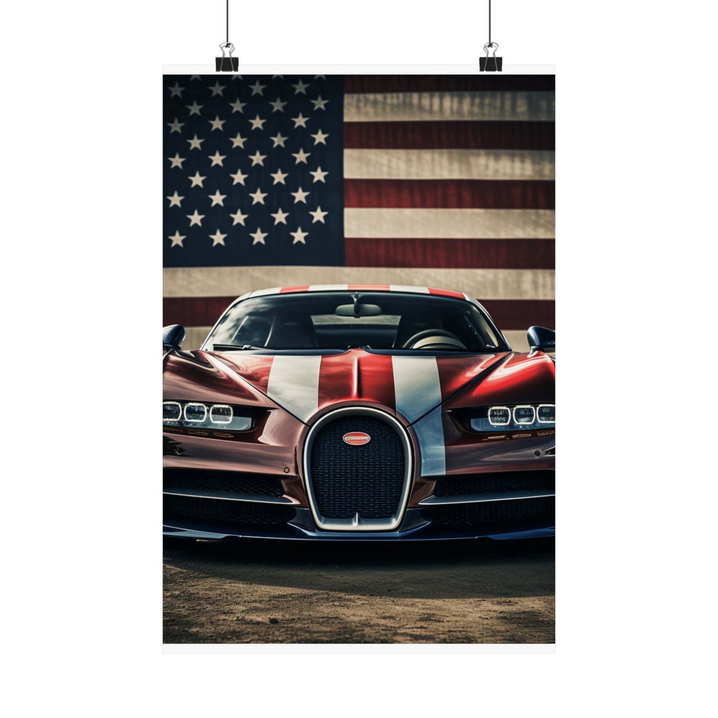 Premium Matte Vertical Posters Bugatti Flag 1