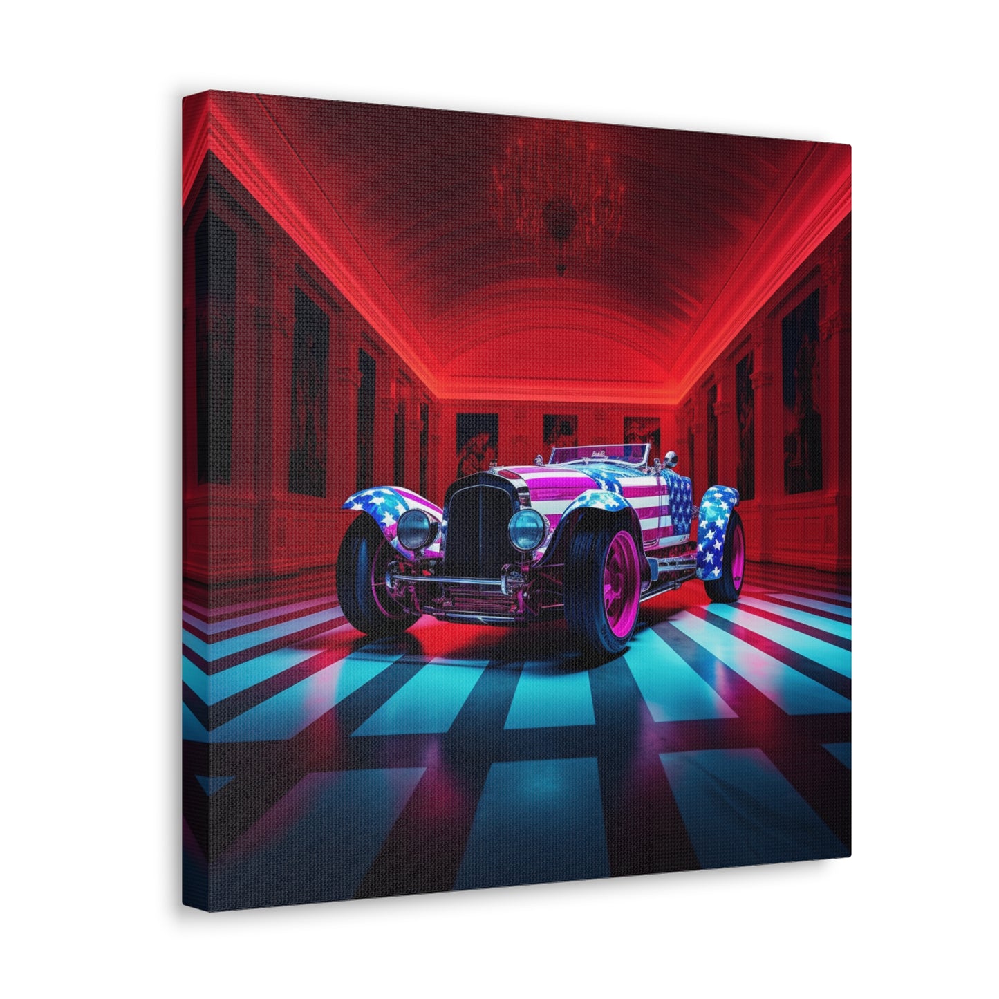 Canvas Gallery Wraps Macro Bugatti American Flag 3