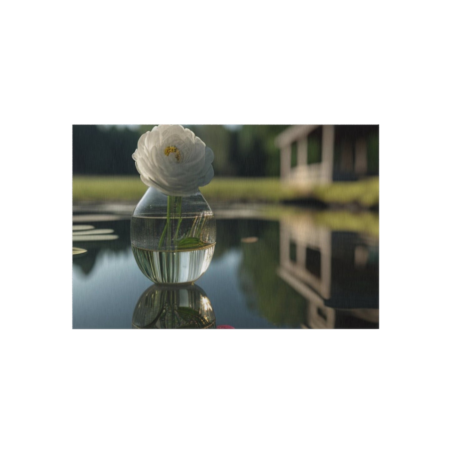 Outdoor Rug  White Peony glass vase 1