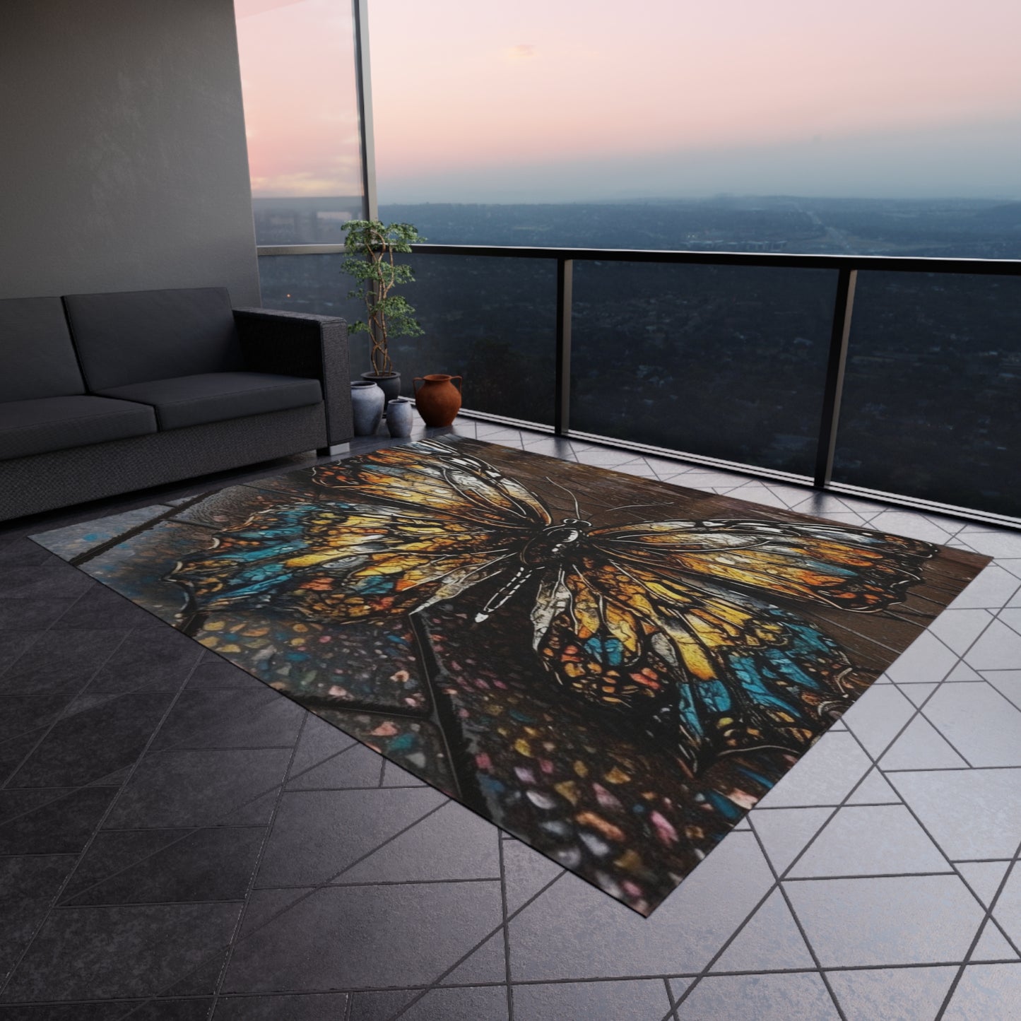 Outdoor Rug  Water Butterfly Street 1