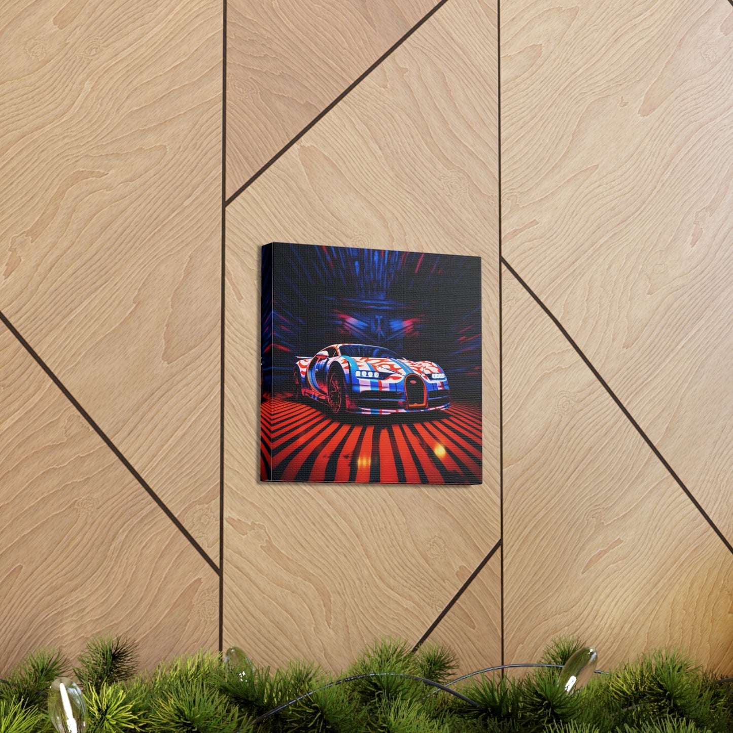 Canvas Gallery Wraps Macro Bugatti American Flag 1