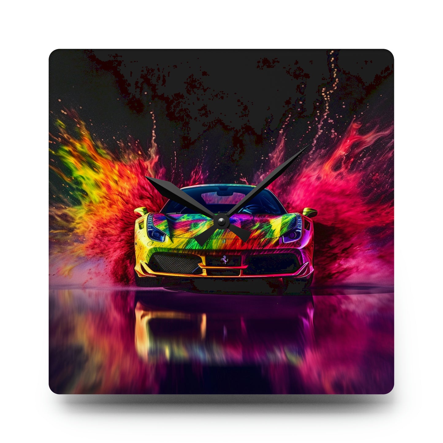 Acrylic Wall Clock Farrari Water 2