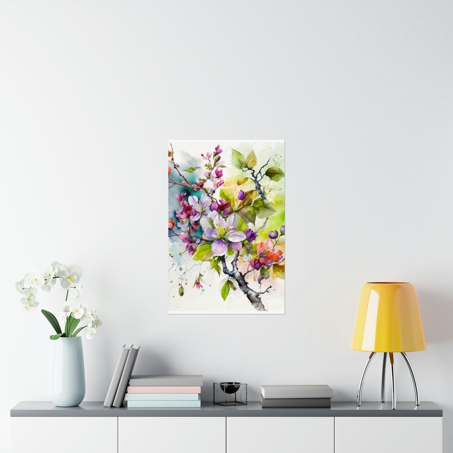 Premium Matte Vertical Posters Mother Nature Bright Spring Colors Realistic Watercolor 4