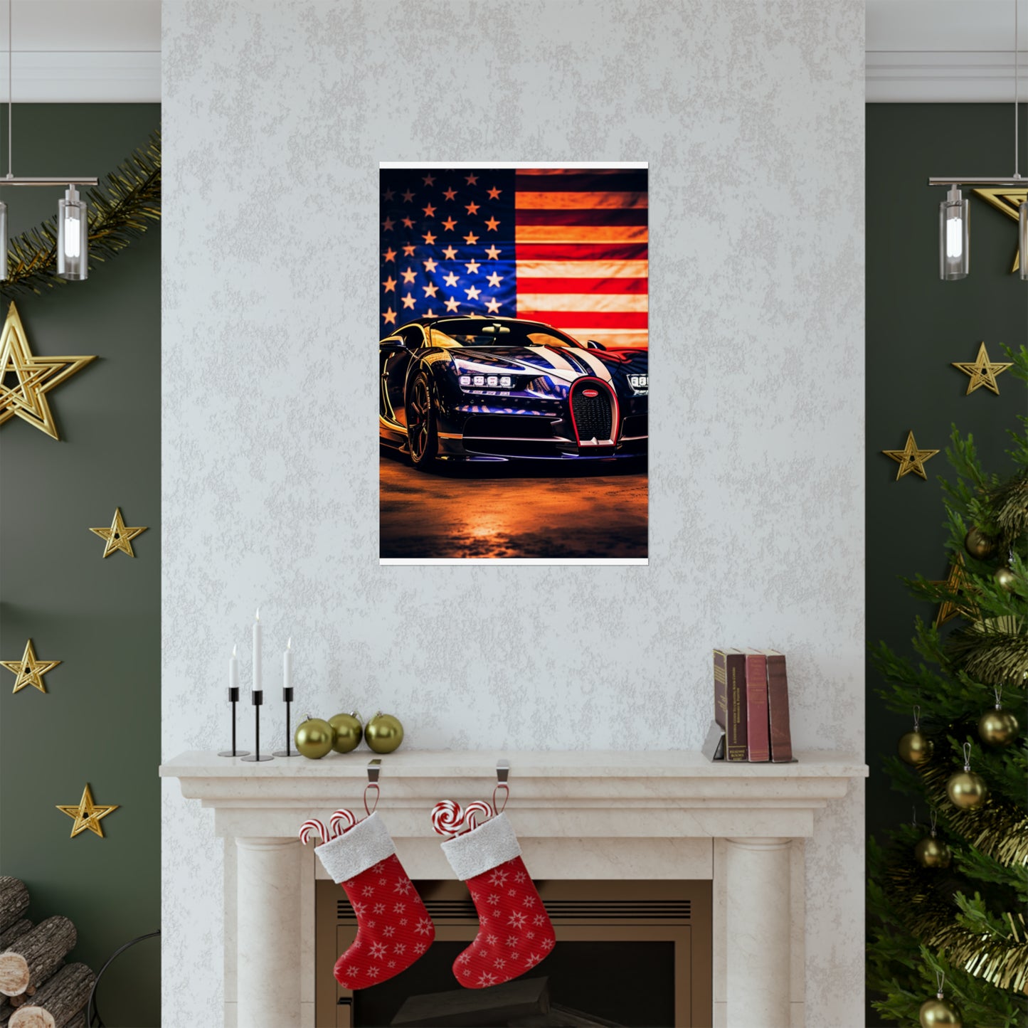 Premium Matte Vertical Posters Macro Bugatti American Flag 4