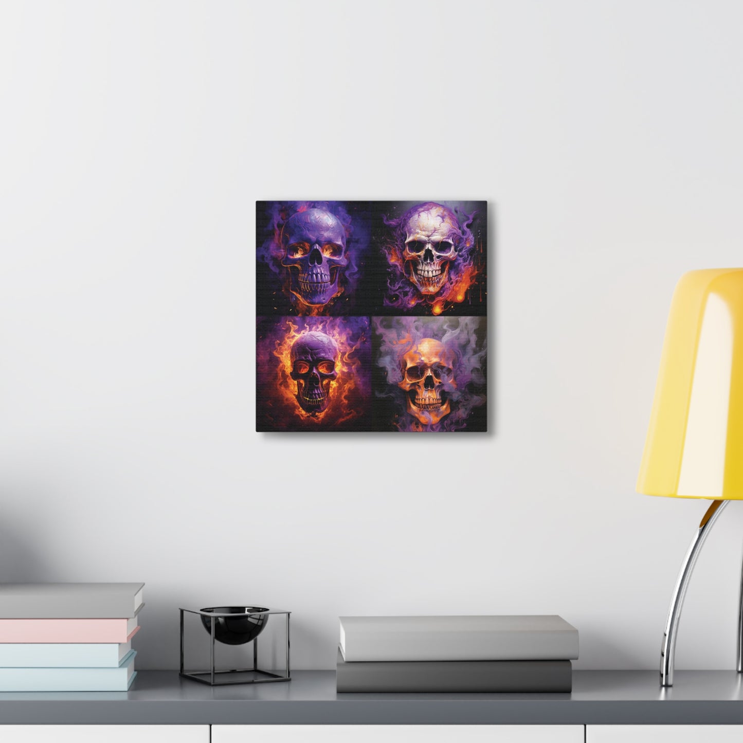 Canvas Gallery Wraps Skull Flames 5