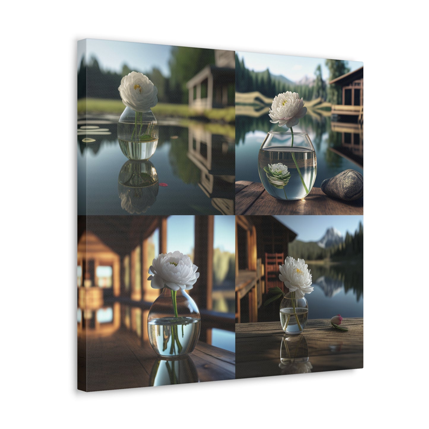 Canvas Gallery Wraps White Peony glass vase 5