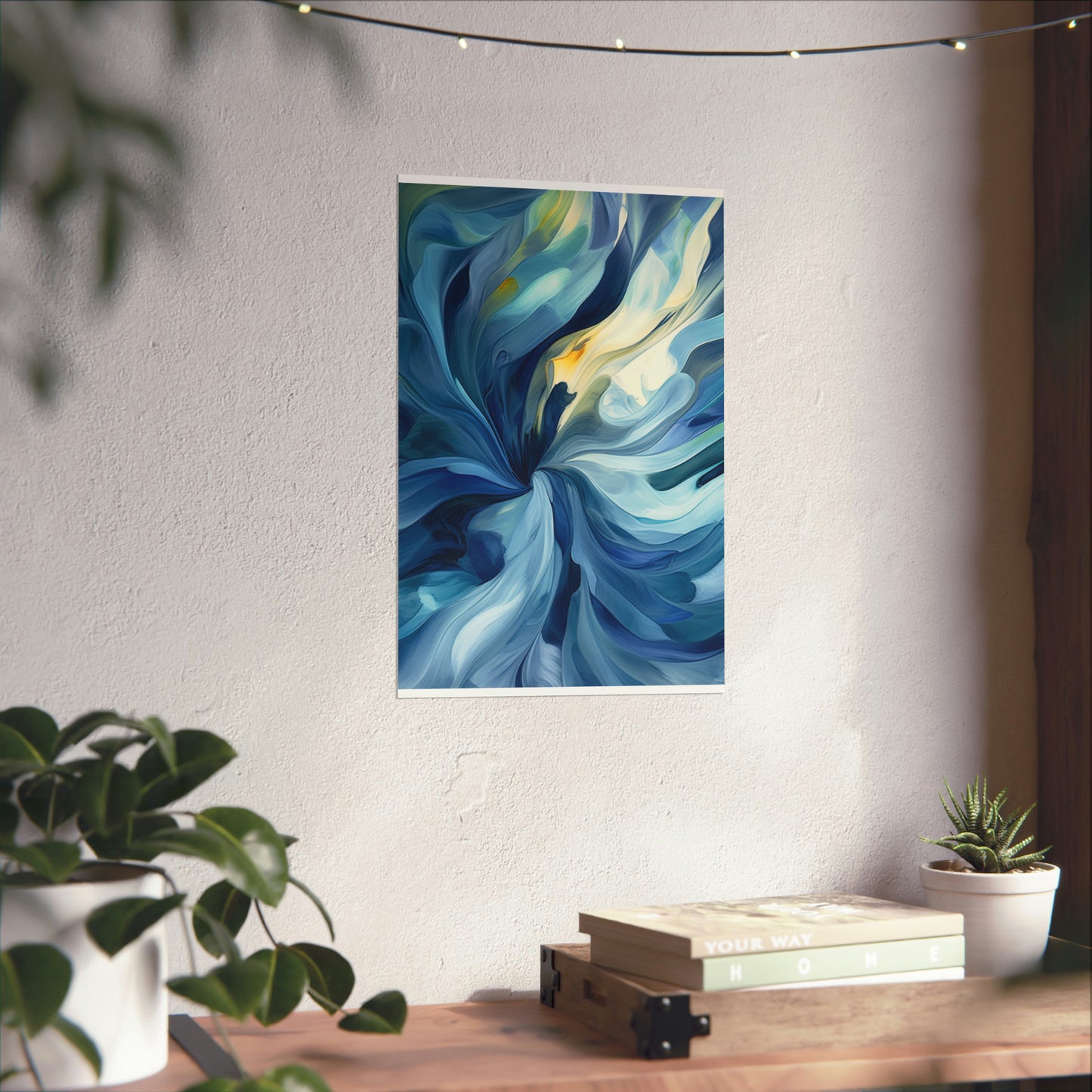 Premium Matte Vertical Posters Blue Tluip Abstract 4