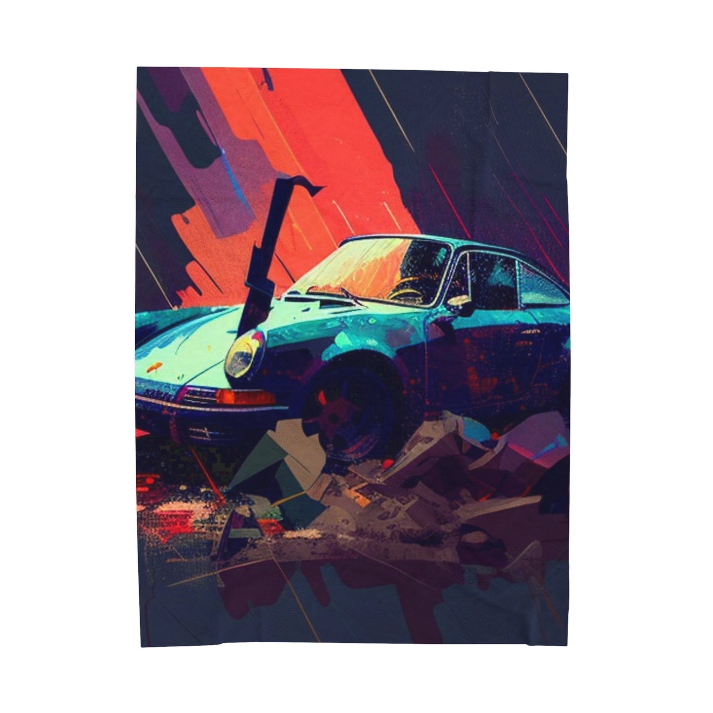 Velveteen Plush Blanket Porsche Abstract 2