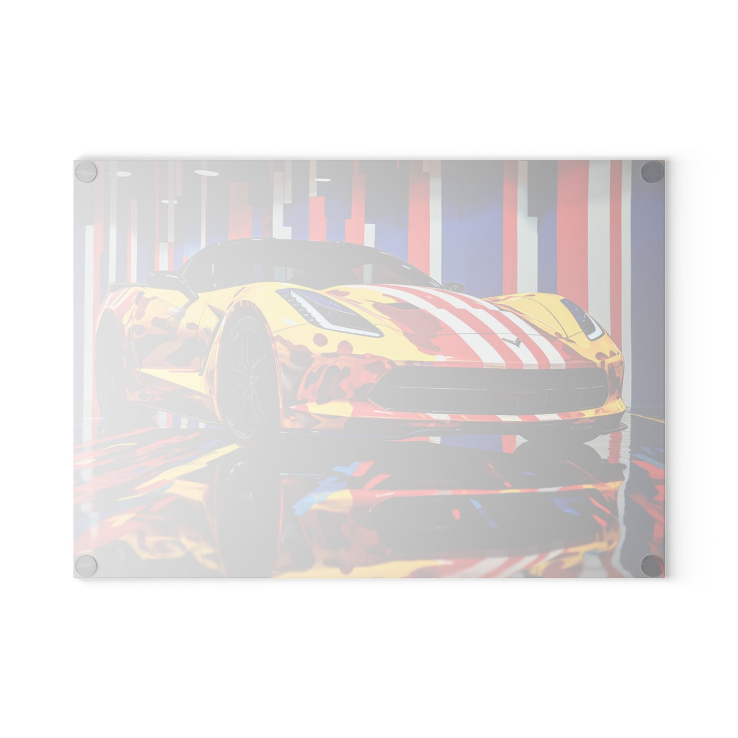 Glass Cutting Board Macro Flag Ferrari 4