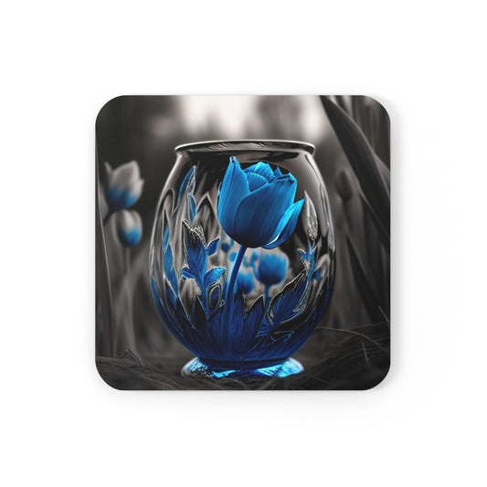 Corkwood Coaster Set Tulip Blue 2