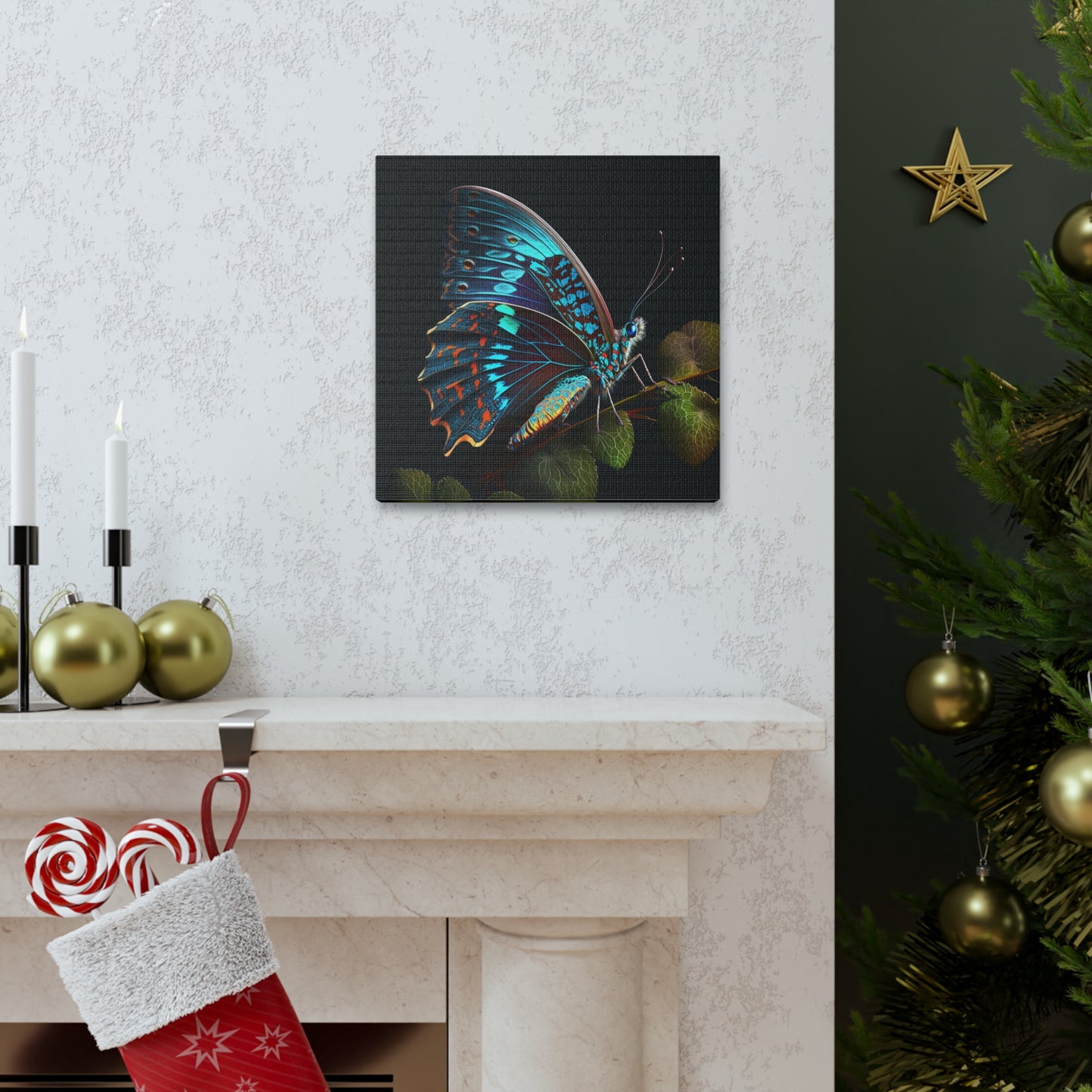 Canvas Gallery Wraps Hue Neon Butterfly 2