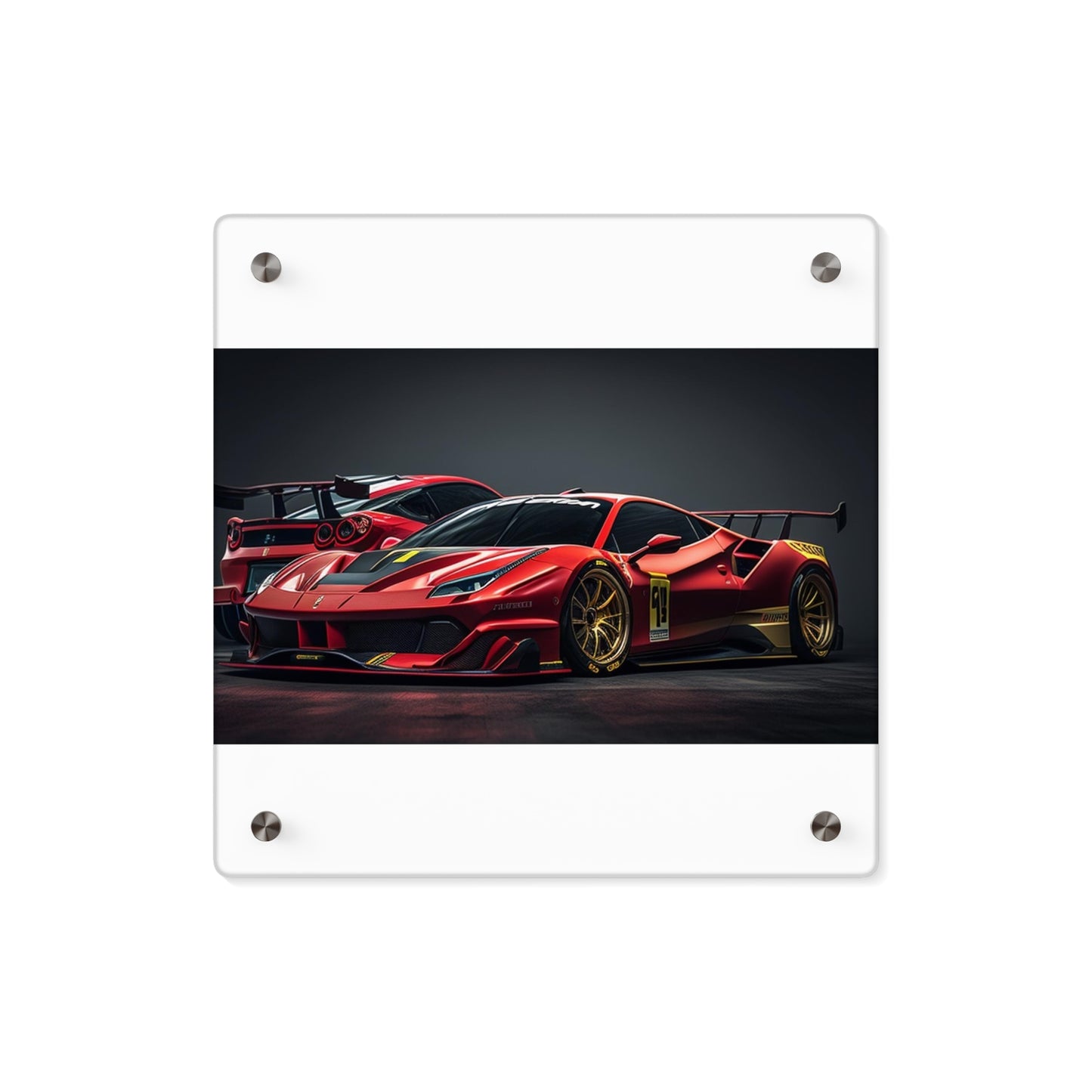 Acrylic Wall Art Panels Ferrari Red 3