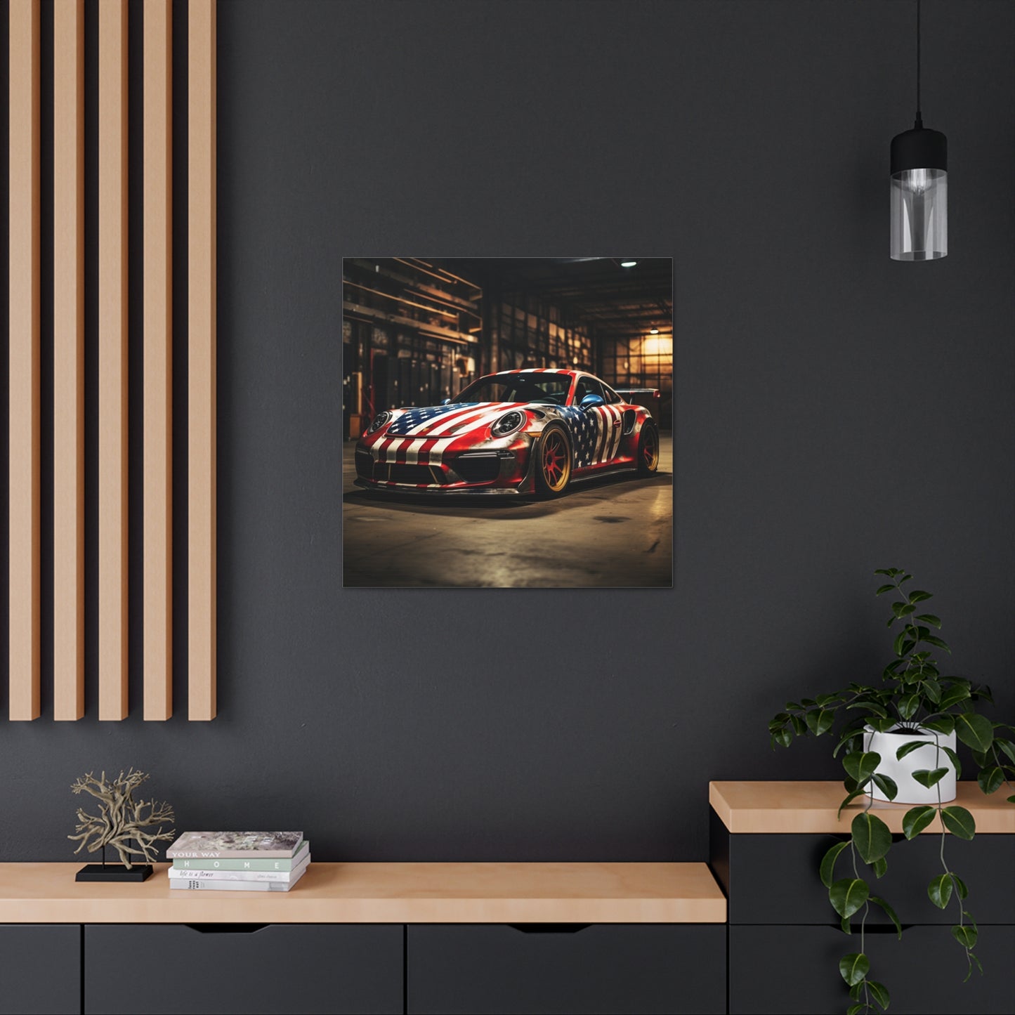 Canvas Gallery Wraps American Flag Porsche 4