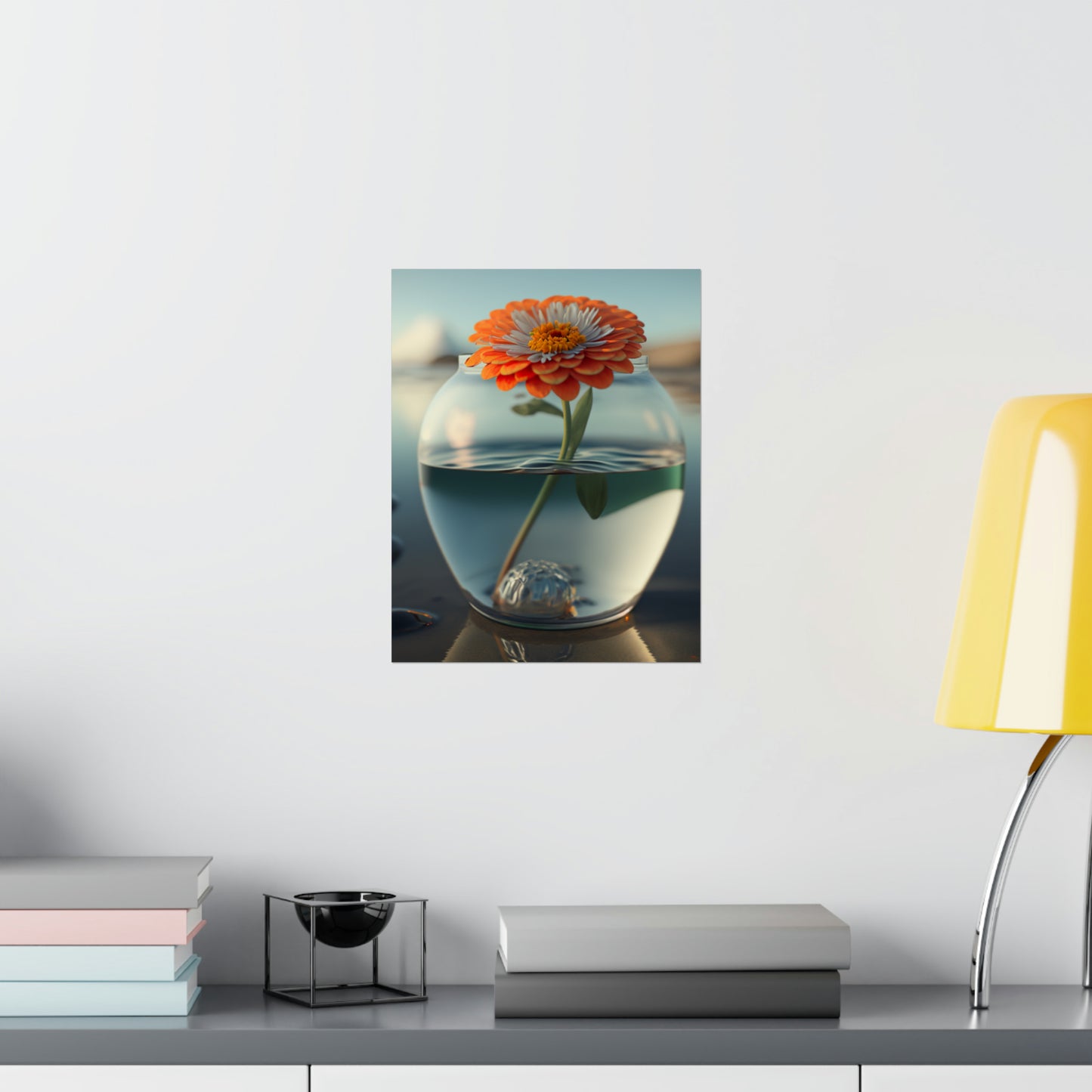 Premium Matte Vertical Posters Orange Zinnia 3