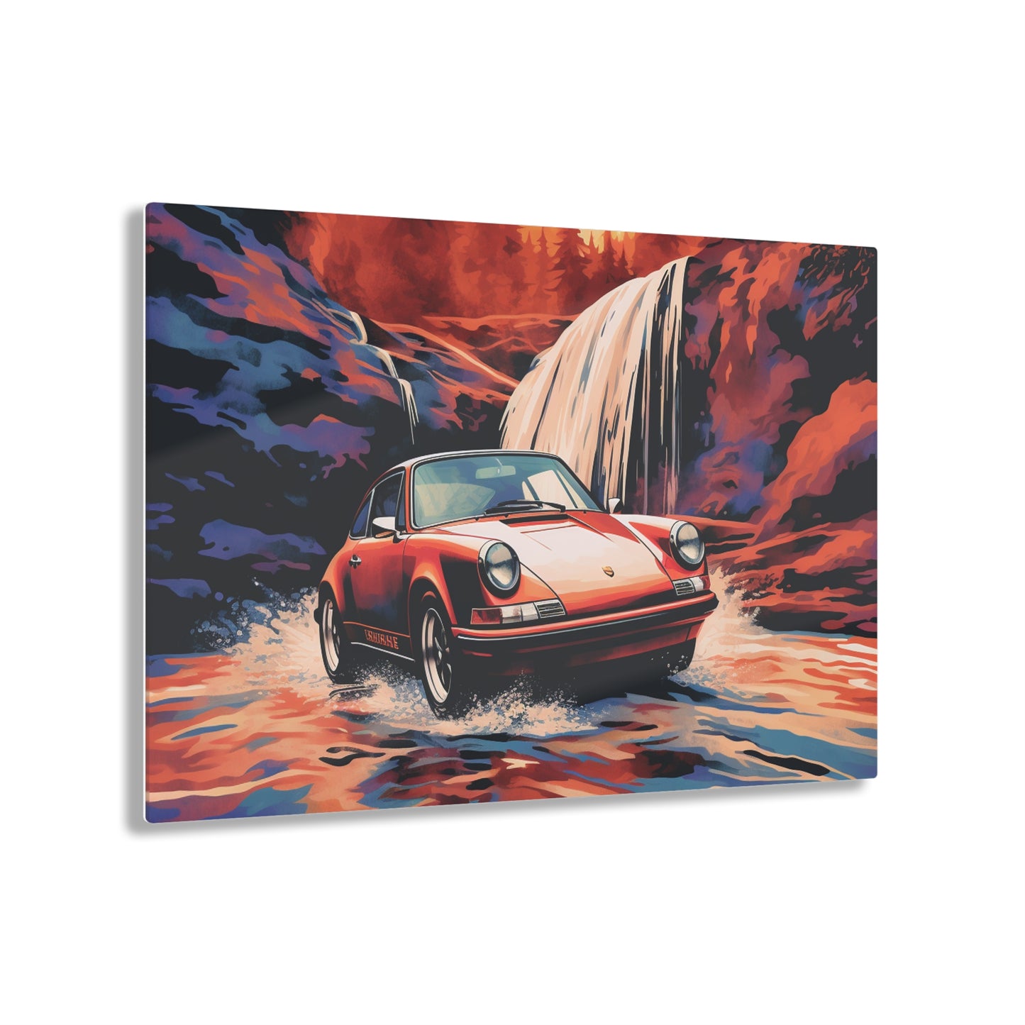 Acrylic Prints American Flag Porsche Abstract 4