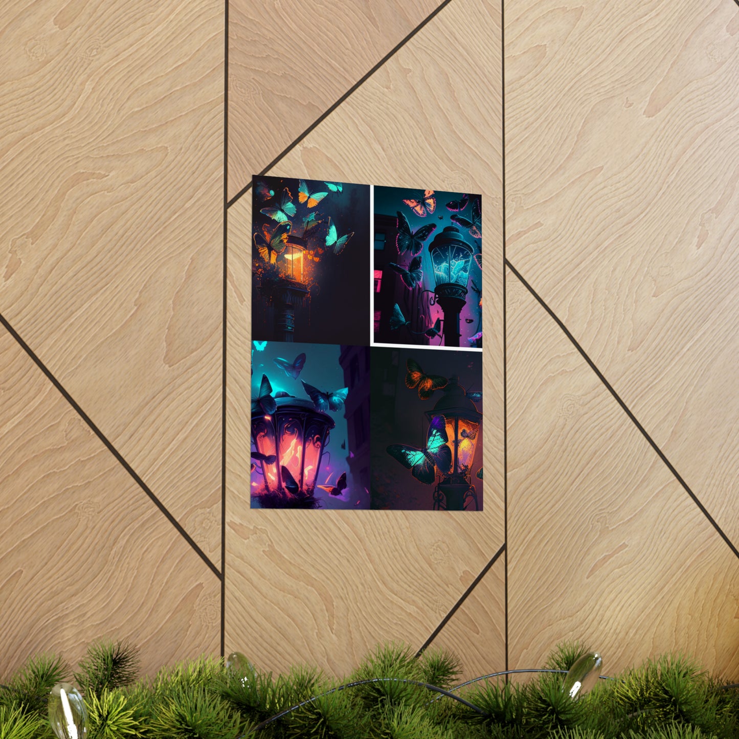 Premium Matte Vertical Posters Street Light Butterfly 5